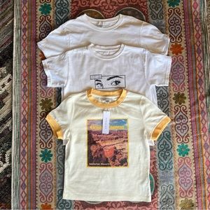 Bundle of 3 White Crop T-Shirts